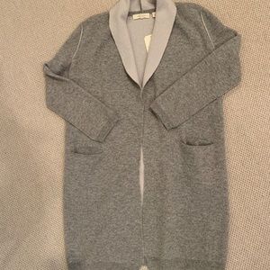 Inhabit Cashmere Duster Cardigan, Gray, Size Small
